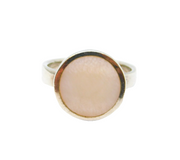 Sterling Silver Mother Of Pearl Modernistic Dress Ring Modern c2000 Size Q