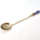 WW1 Sterling Silver & Enamel Invalid Soldier Terminal Spoon Antique 1915