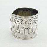 19th Century Russian Silver 'Bon Appetit' Novelty Napkin Ring Antique c1900s