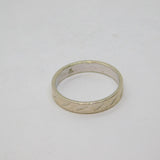 Sterling Silver Diagonal Stripes Wedding Band Ring Vintage c1970 Size J 1/2