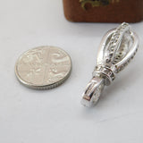 Sterling Silver Gemstone Set Drop Charm Pendant Vintage c1970