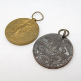 WW1 Pair of War Medals, Victory Medal PTE V Barrett Hampshire Regt.