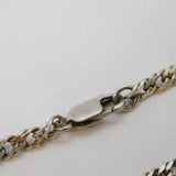 Sterling Silver Double Curb Link Chain Necklace Vintage c1970s 24" Length