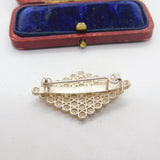 Sterling Silver Filigree Form Button Brooch Vintage c1960