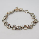 Sterling Silver Dragon Form Panel Bracelet Vintage c1980 18.5cm Length
