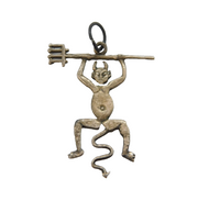 Sterling Silver Devil Figure Charm Pendant Vintage c1970s