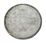 King Charles II Silver Fourth Bust 1679 Crown Coin Fair Condition