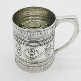 George III Sterling Silver Female Head & Drapery Swags Mug Antique 1807 London