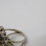 Sterling Silver & Abalone Set Studio Peacock Statement Ring Vintage