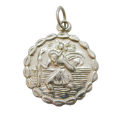 Sterling Silver St Christopher Travel Charm Pendant Vintage c1970s