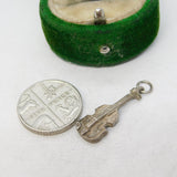 Sterling Silver Violin Musical Charm Pendant Vintage c1970