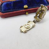 Sterling Silver Wheel in the Car Opening Charm Pendant Vintage c1970