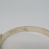 Sterling Silver Floral Pattern Childs Christening Bangle Bracelet Vintage