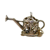Sterling Silver CHIM Watering Can With Flower Charm Pendant Vintage c1970s