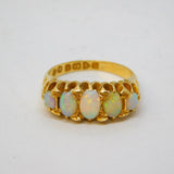 Edwardian 18ct Yellow Gold Graduated Opal Five-Stone Ring Antique Chester