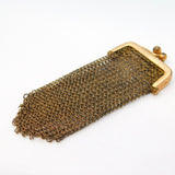 19th Century Rolled Gold Ladies Chainmail Coin Purse Antique c1890s
