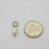 Sterling Silver Pearlescent Bead Drop Charm Pendant Modern c2000s