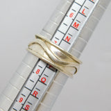 Sterling Silver Swirl Design Wide Band Ring Vintage c1970 Size P