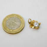9ct Yellow Gold Crystal Set Elephant Charm Pendant Vintage 1991 Birmingham