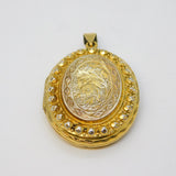 Victorian Sterling Silver Gilt Floral Pattern Sweetheart Locket Antique c1880