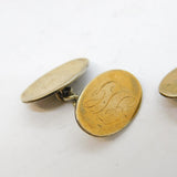 20th Century 9ct Gold on Sterling Silver Monogram Cufflinks Antique c1920s