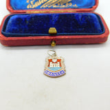 Sterling Silver and Coloured Enamel Travel Shield 'Swansea' Charm Vintage c1970