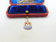 Sterling Silver and Coloured Enamel Travel Shield 'Swansea' Charm Vintage c1970