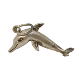 Sterling Silver Dolphin Charm Pendant Vintage c1970
