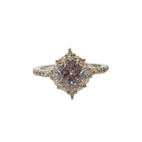 Sterling Silver Multi-Stone CZ  Cocktail Ring Contemporary c1990 Size P 1/2