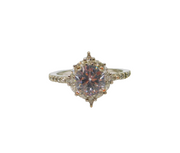 Sterling Silver Multi-Stone CZ  Cocktail Ring Contemporary c1990 Size P 1/2