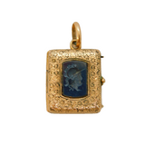 19th Century 9ct Gold & Carved Hematite Centurion Locket Antique c1840s