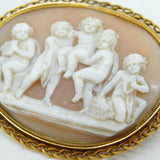 19th Century 20ct Gold Mounted Carved Shell Cameo Brooch Antique c1860s