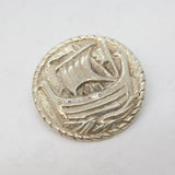 Robert Allison Scottish Sterling Silver Viking Ship Brooch Vintage 1951 Glasgow