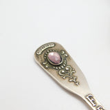 American Sterling Silver Amethyst Set Feburary Birthstone Spoon c1940 Antique