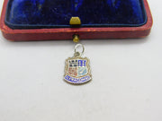 Sterling Silver and Enamel Ilfracombe Travel Shield Charm Pendant Vintage c1970