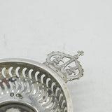 George V Sterling Silver Coin Set Crown Handle Coronation Bowl Antique 1910
