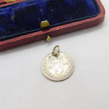 Sterling Silver Queen Victoria Authentic ThreepenceCharm Pendant 1889
