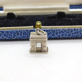 Sterling Silver Arc De Triomphe Figurine Charm Pendant Vintage c1970