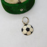 Sterling Silver Enamel Football Charm Pendant Vintage c1970