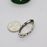 Sterling Silver Mother of Pearl Drop Charm Pendant Vintage c1970