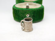 Sterling Silver Beer Mug Tankard Charm Pendant Vintage c1970
