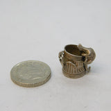 Sterling Silver Cat in the Rubbish Bin Charm Pendant Vintage c1970s