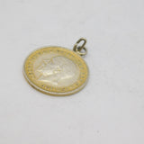 Sterling Silver Gilt George V Threepence Coin  Charm Pendant Vintage 1932