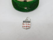 Sterling Silver & Enamel Monaco Shield Pendant Vintage c1970