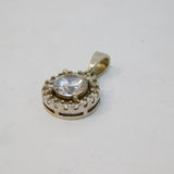 Sterling Silver Spinel Set Round Charm Pendant Vintage c1970