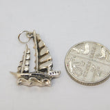 Sterling Silver Sail Boat Charm Pendant Vintage c1970