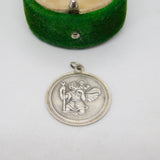 Sterling Silver St Christopher Travel Patron Charm Pendant Vintage c1970