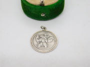 Sterling Silver St Christopher Travel Patron Charm Pendant Vintage c1970