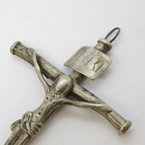 18th Century Large Sterling Silver Catholic Cross Medallion Antique c1780