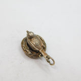 Sterling Silver Bird On Nest With Eggs Charm Pendant Vintage c1970s